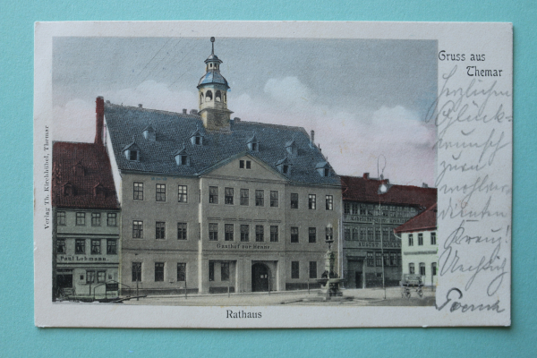 Postcard PC Themar 1906 Restaurant Hen Town Hall architecture Thueringen